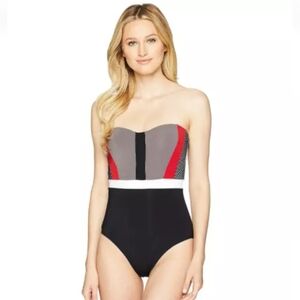 Jets Aspire Bandeau One-Piece Swimsuit, Black, Women's 10